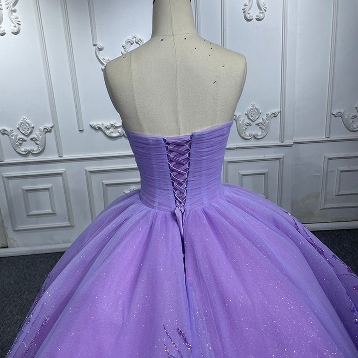 A-line Lace Sweetheart with Corset Back Quinceanera Dresses