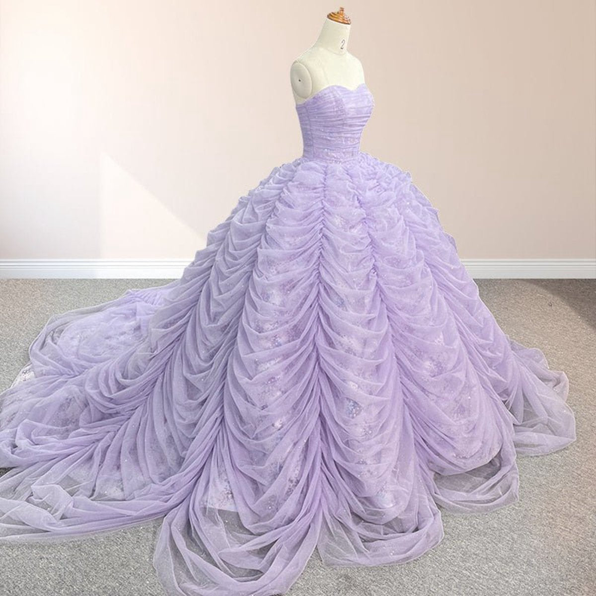 Organza Ball Gown Sweetheart Pleats Party Dresses