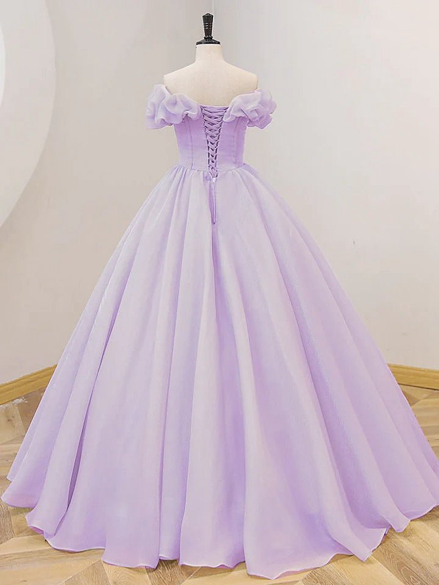 A-line Off Shoulder Long Prom Dresses Dresses