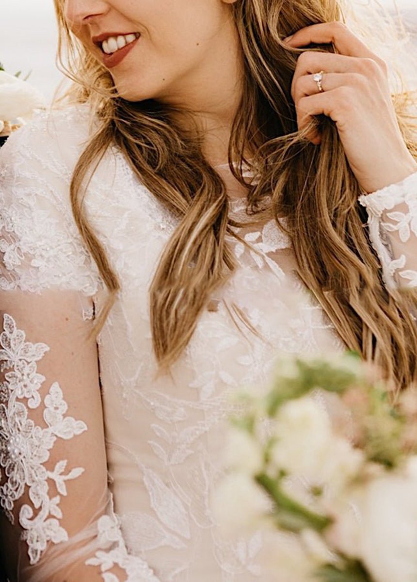 Gorgeous Boho Lace Long-Sleeves Mermaid Appliques Wedding Dresses