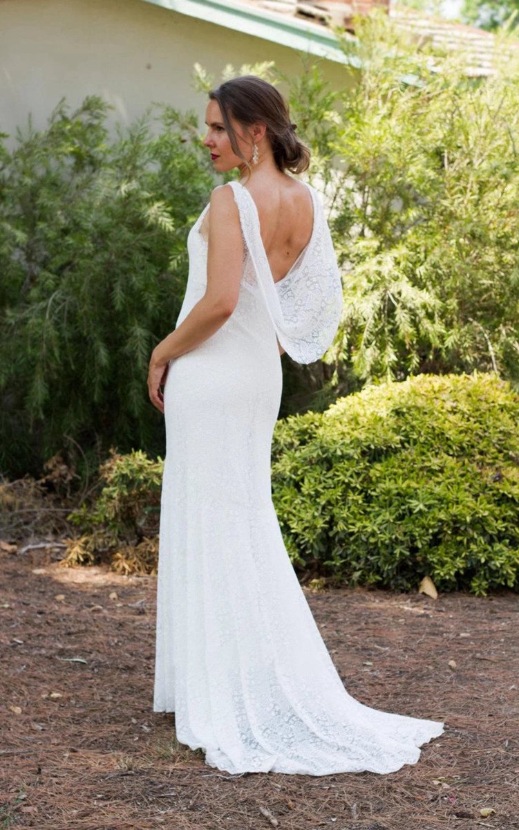 Lace Wedding Low Back Wedding Mermaid Wedding Backless Wedding Boho Wedding Dresses