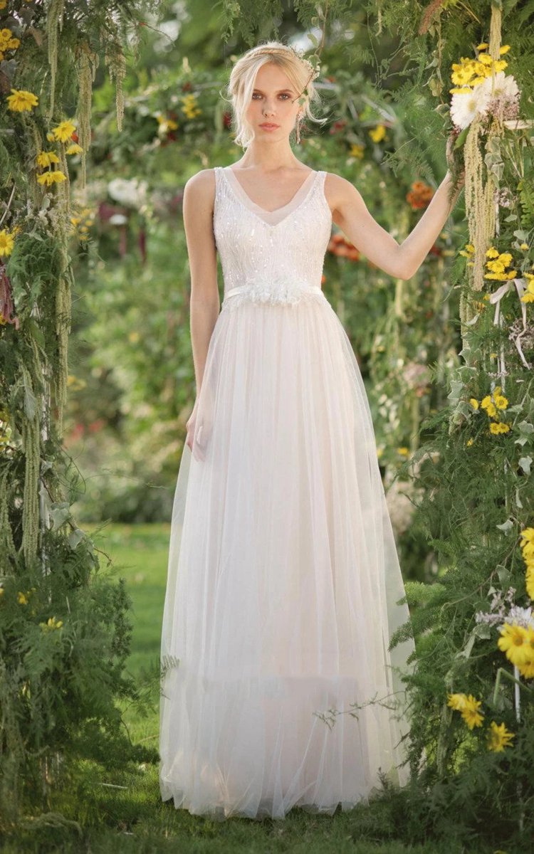 Chiffon Tulle Lace Weddig Dresses with Beading Sequins