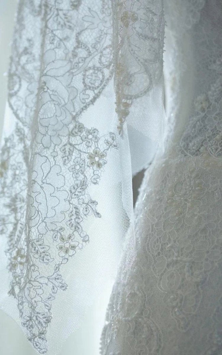 Mermaid Sweep-Train Half Sleeve Bell Zipper Keyhole Lace Dresses