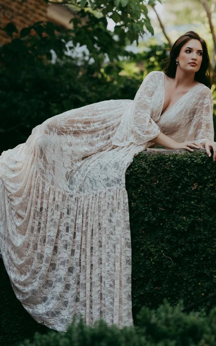 A-line Plunging Neckline Lace Wedding Dresses with Open Back
