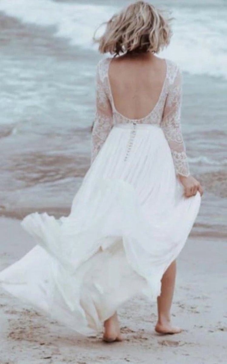 Casual Lace Bateau A-line Tulle Floor-length Wedding Dresses with Split Front and Pleats