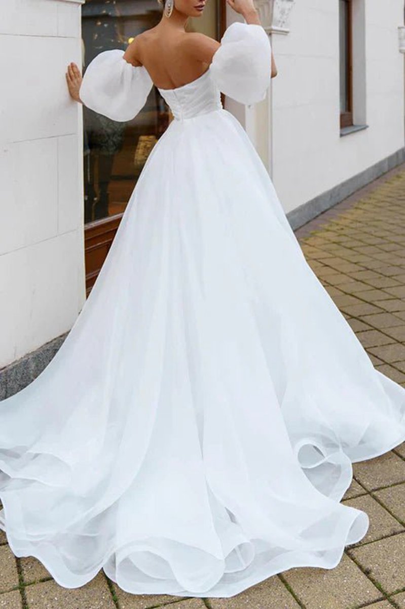 A-line Sweetheart Hall Casual Wedding Dresses Simple Bridal Gowns