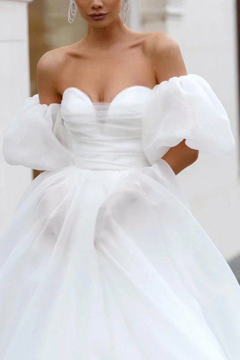 A-line Sweetheart Hall Casual Wedding Dresses Simple Bridal Gowns