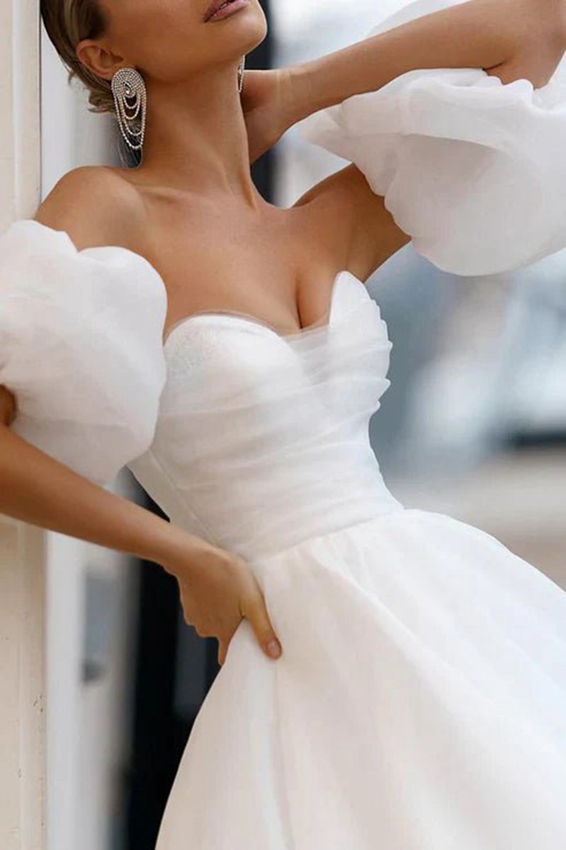 A-line Sweetheart Hall Casual Wedding Dresses Simple Bridal Gowns
