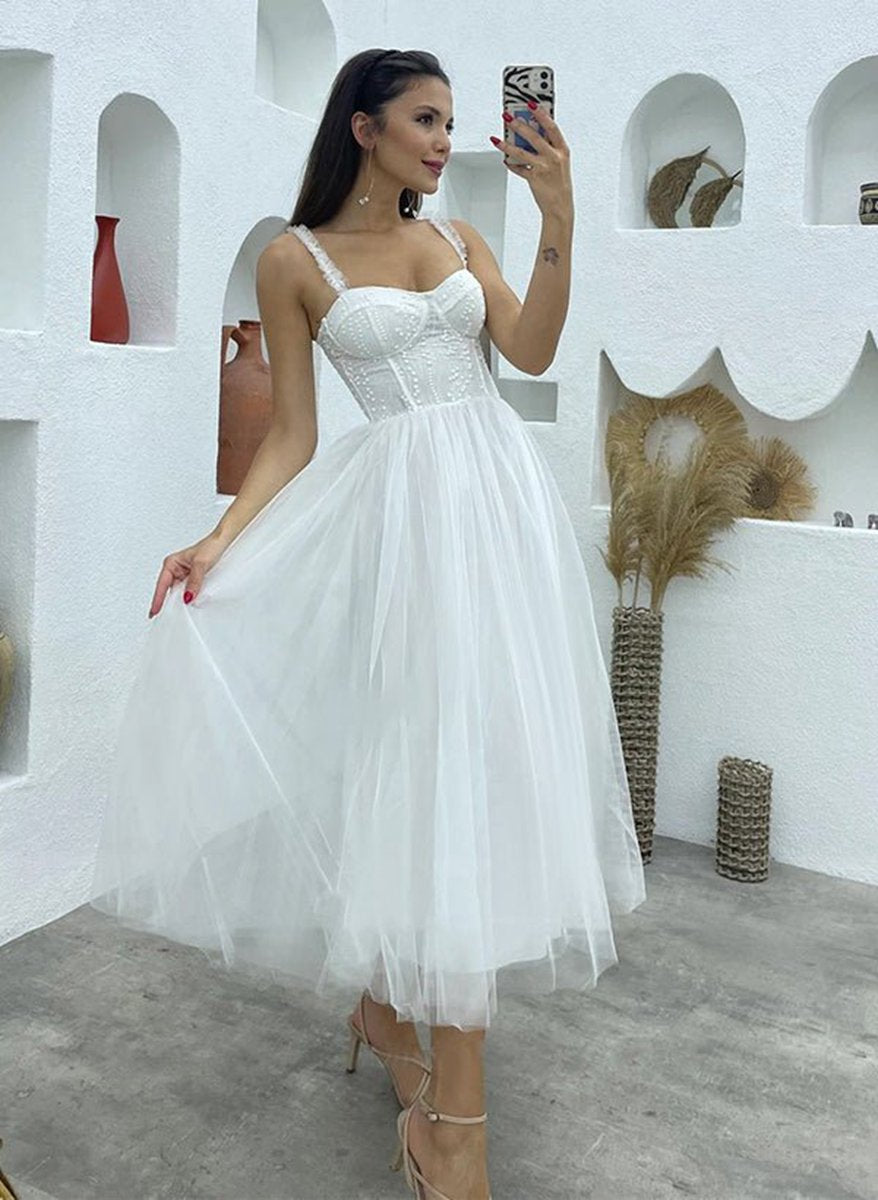 A-line Sweetheart symmetrical Satin Wedding Dresses with Cascading Ruffles