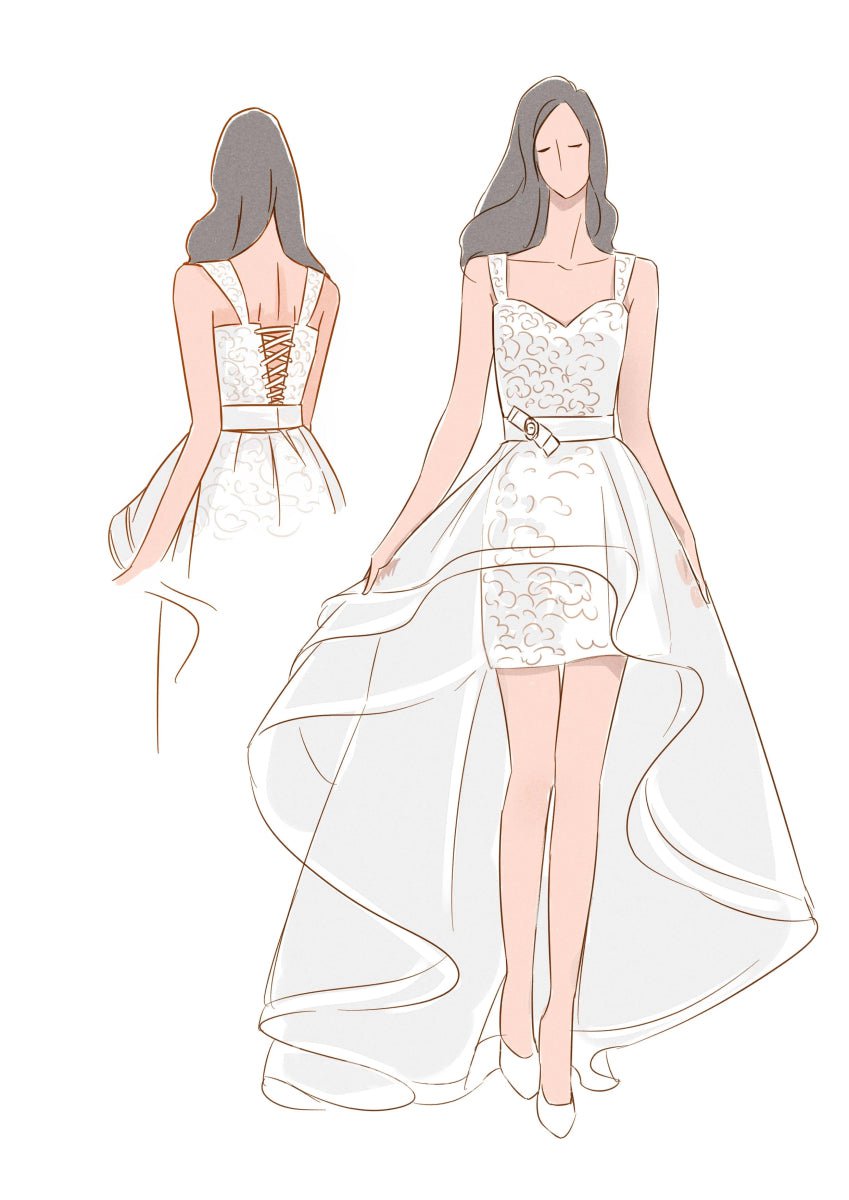 Beach Short Sweetheart Detachable Lace Wedding Dresses with Tie d Back
