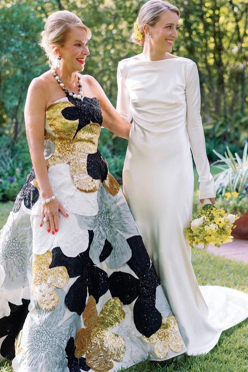 Sheath Backless Long Sleeves Soft Satin Wedding Dresses