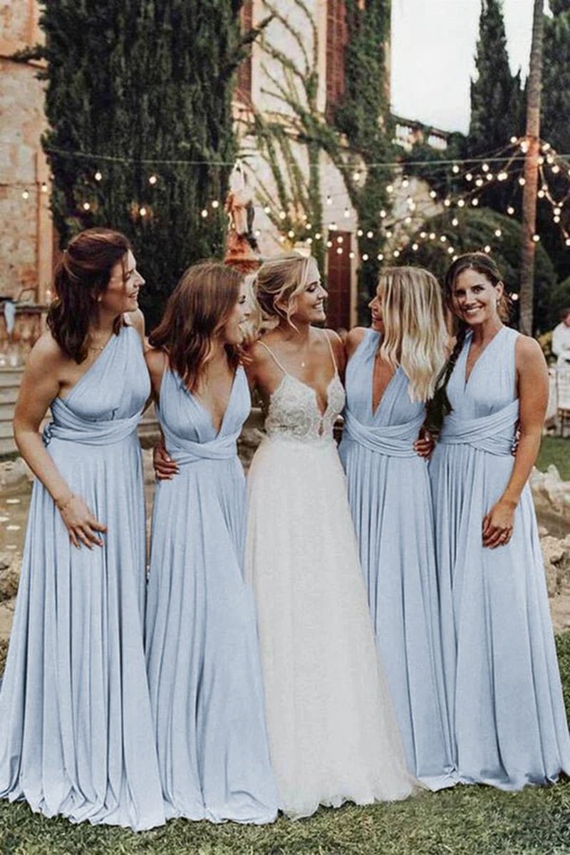 Elegant Chiffon Floor Length Long Bridesmaid Dresses