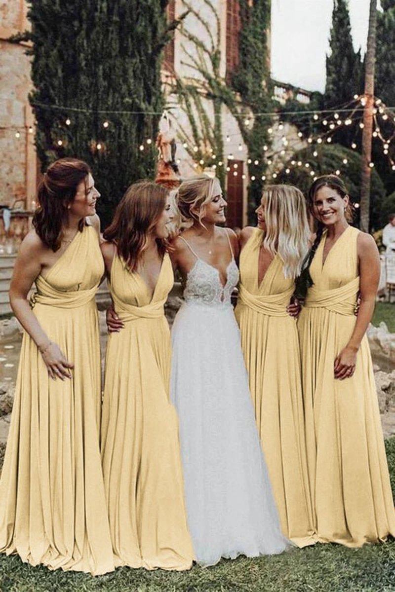 Elegant Chiffon Floor Length Long Bridesmaid Dresses