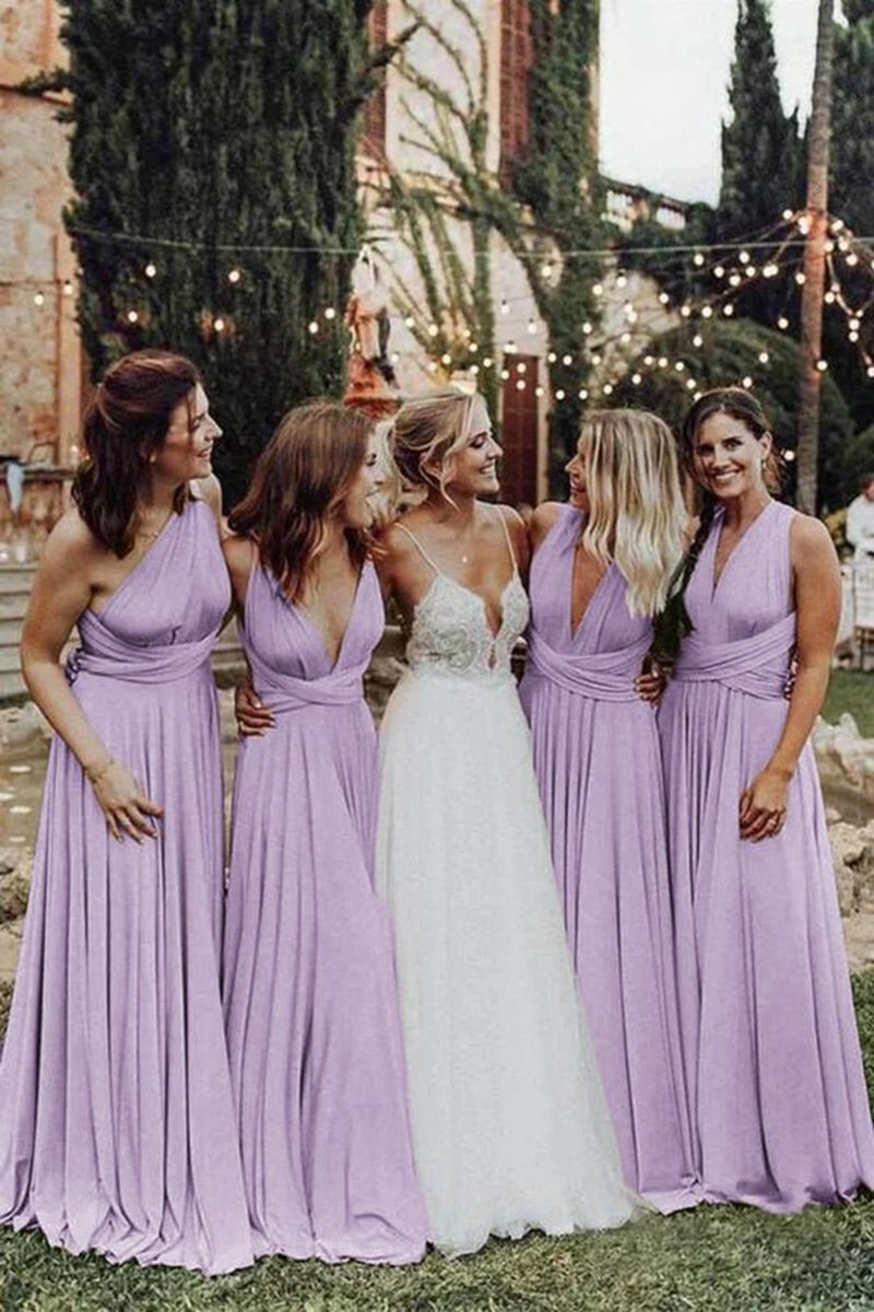 Elegant Chiffon Floor Length Long Bridesmaid Dresses