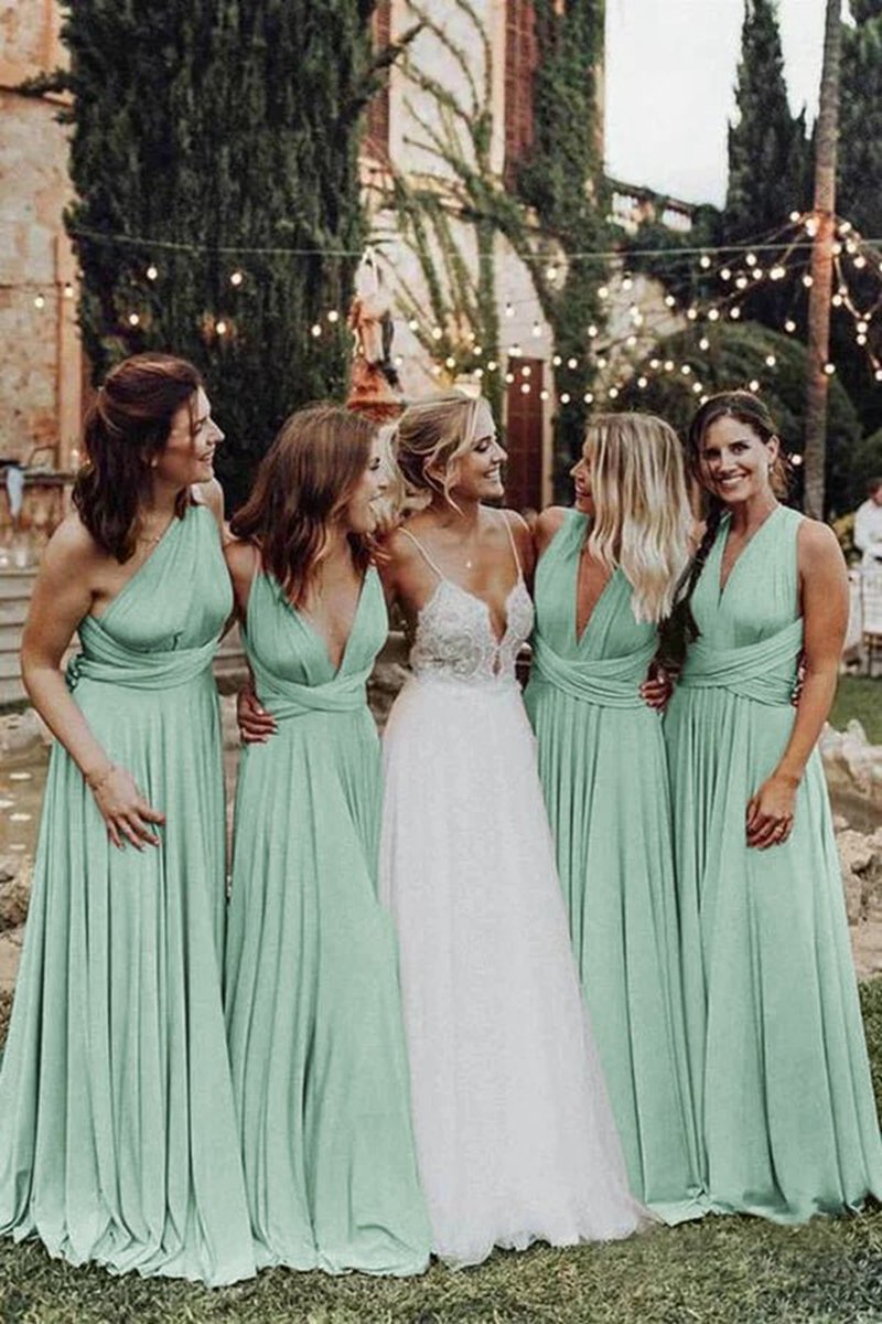 Elegant Chiffon Floor Length Long Bridesmaid Dresses