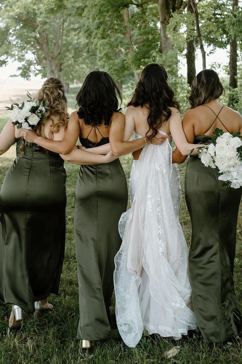 Silk Satin Cowl Neck Bridesmaid Dresses