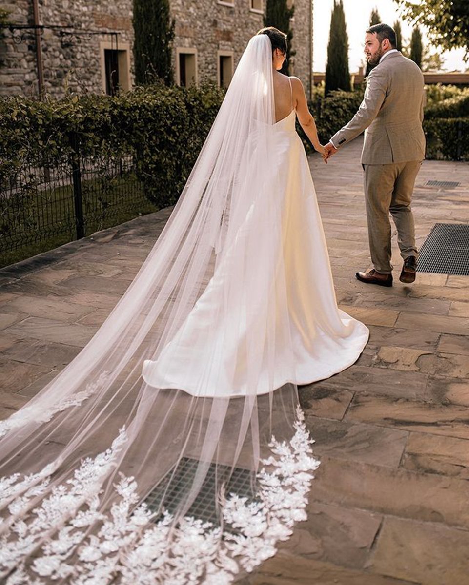 Elegant A-line V Neck Straps Satin Wedding Dresses