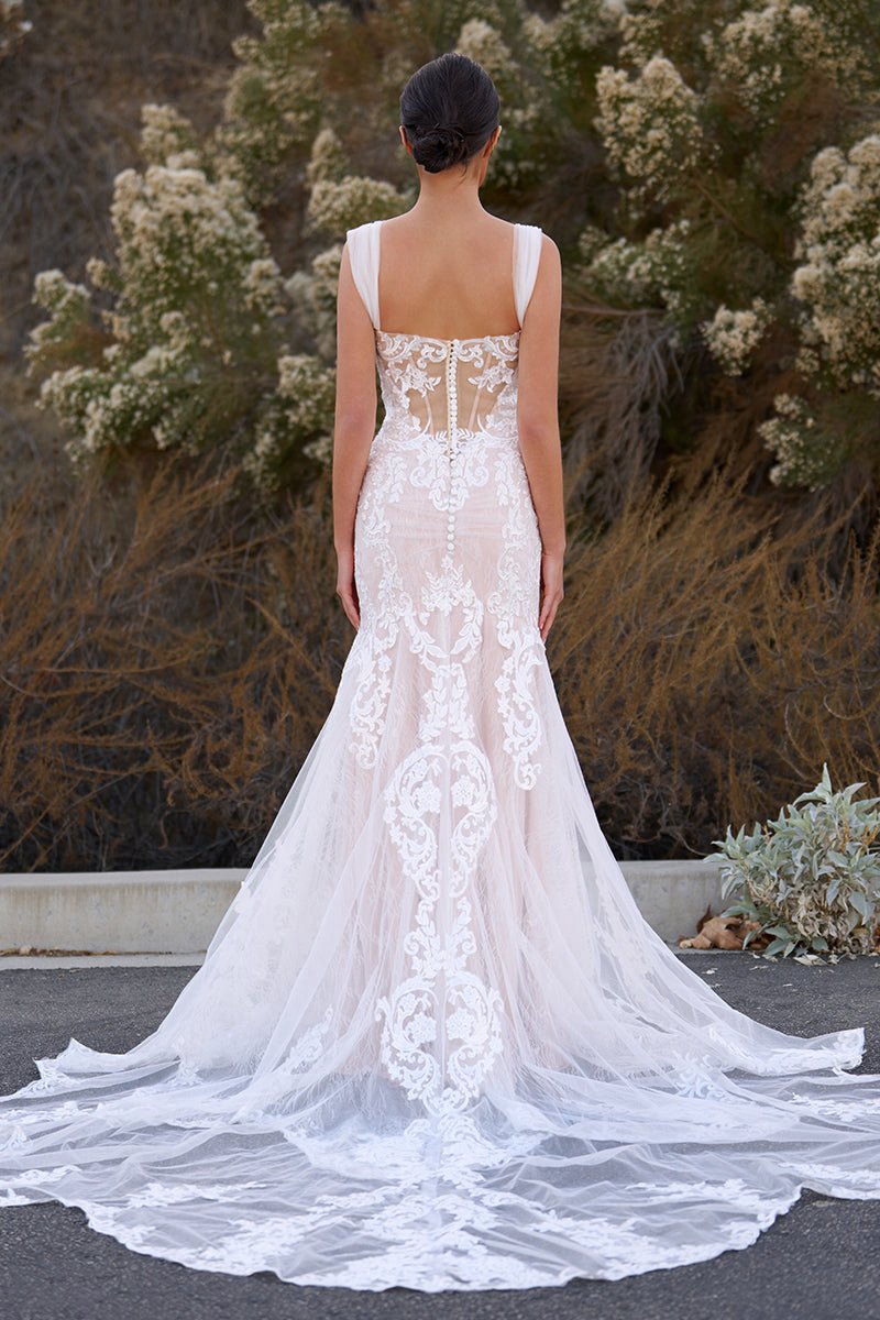 Mermaid Off the Shoulder Lace Wedding Dresses with Train