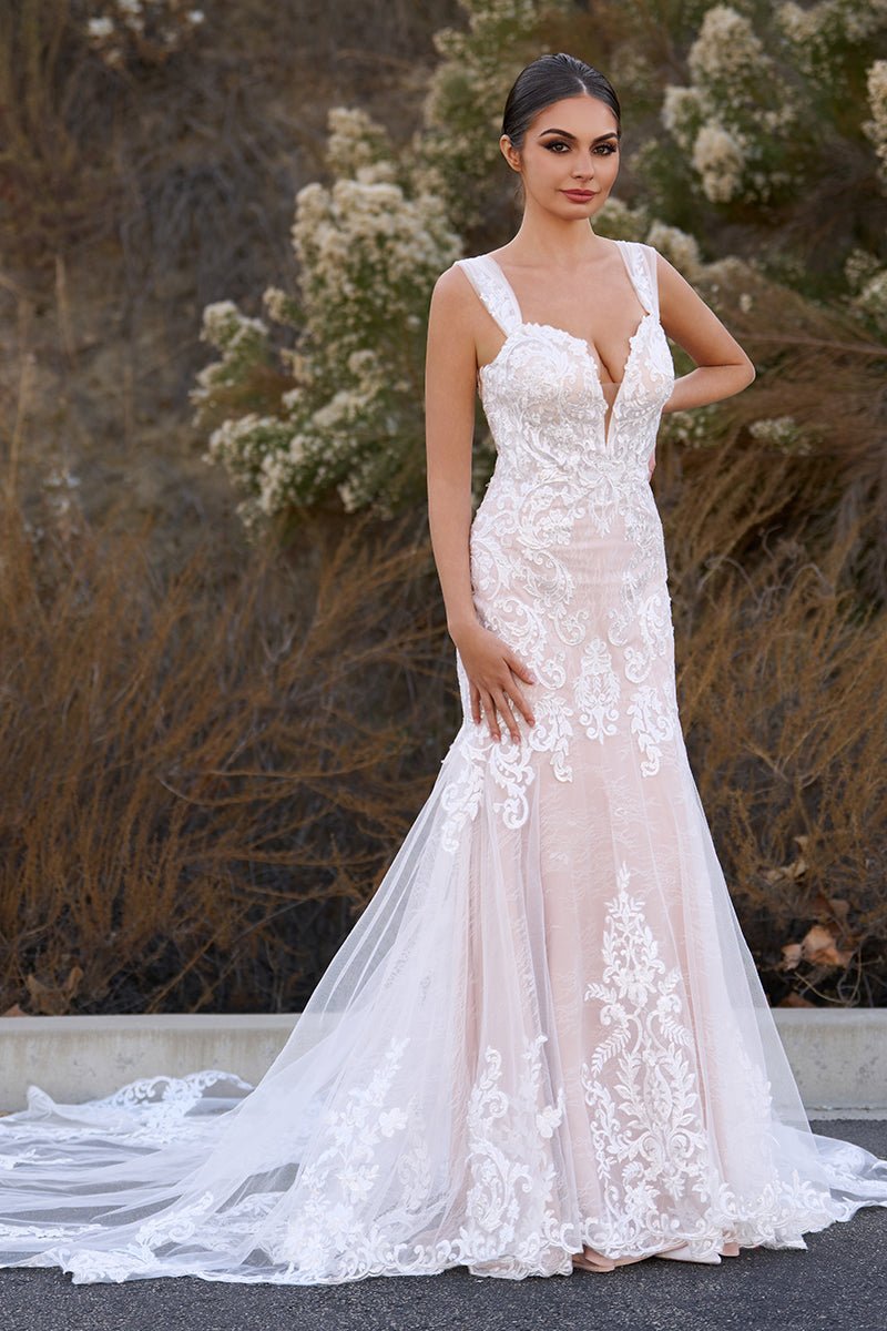 Mermaid Off the Shoulder Lace Wedding Dresses with Train