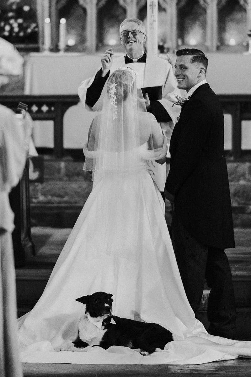 A-line Satin Off the Shoulder Wedding Dresses