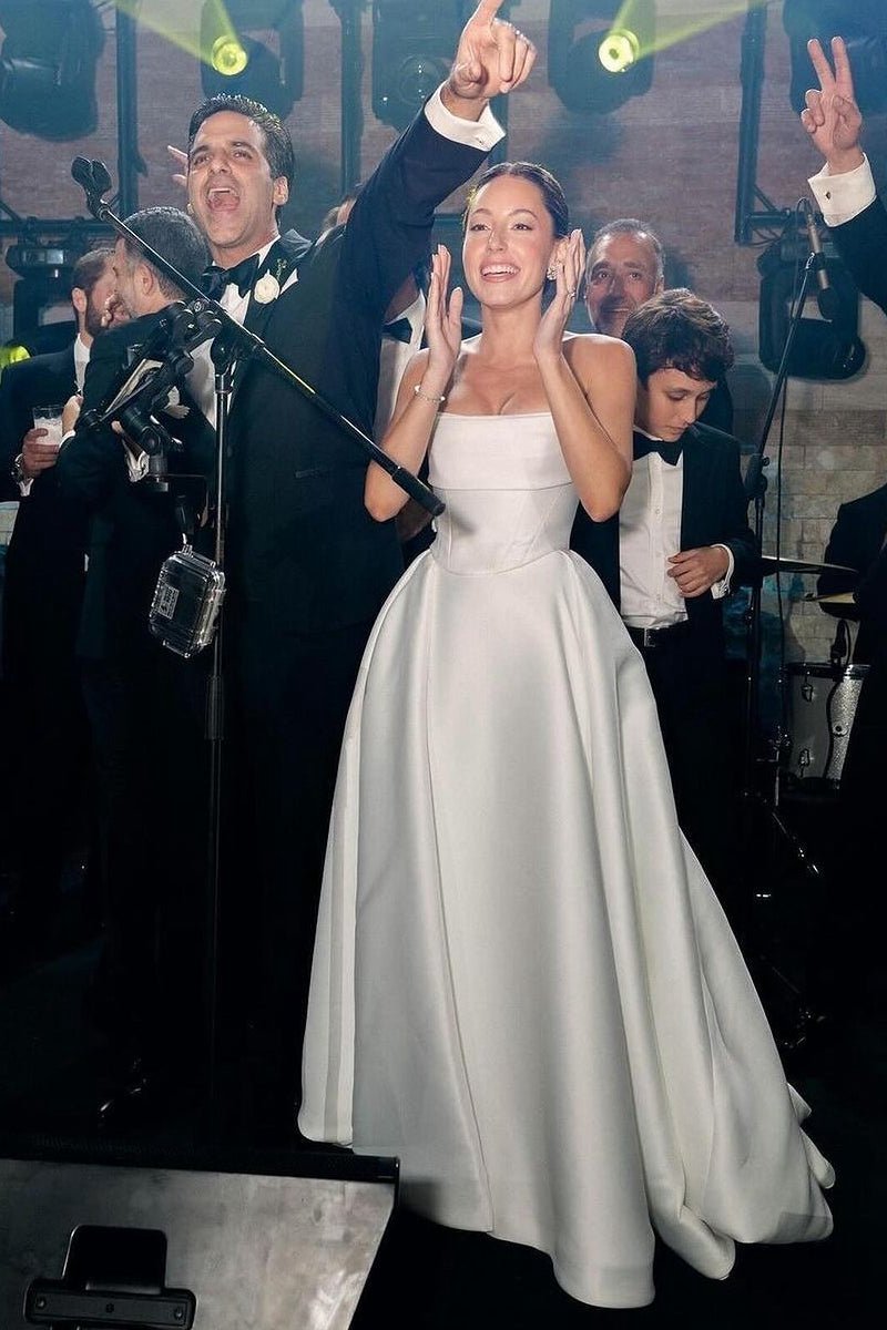 Strapless Satin A-line Wedding Dresses