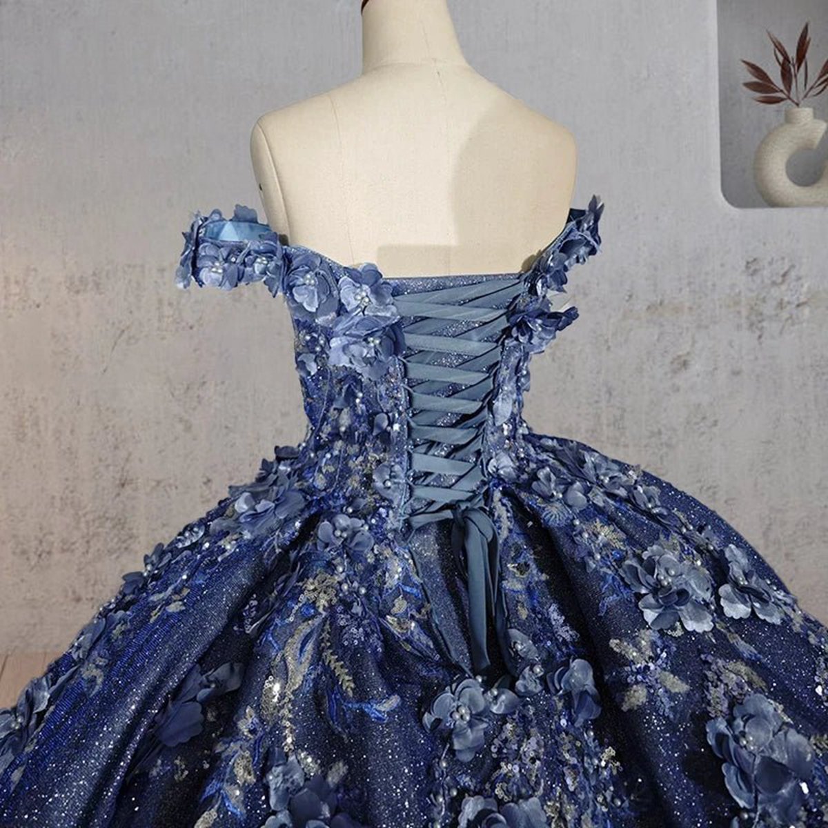Sweetheart A-line Off-the-shoulder Quinceanera Dresses with 3D Flower and Pearls