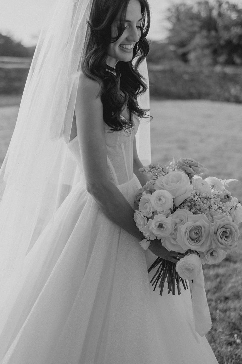 Sparkly A-line Glitter Tulle Sweetheart Wedding Dresses