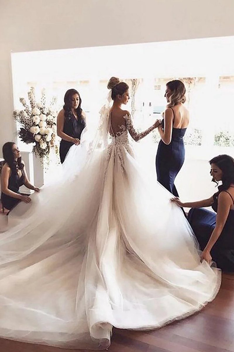 Navy Spaghetti Straps Mermaid Long Bridesmaid Dresses