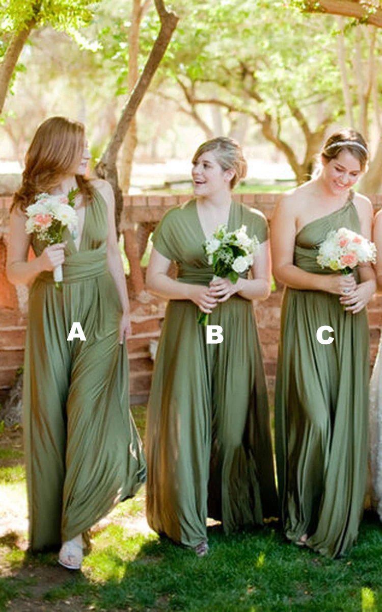 Jersey Simple Garden Bridesmaid Dresses with Open Back and Sash