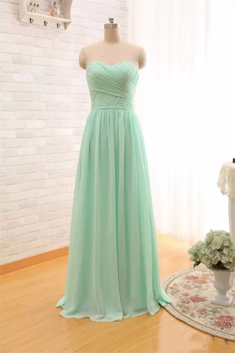 A-line Sleeveless Floor-length Chiffon Bridesmaid Dresses with Criss Cross