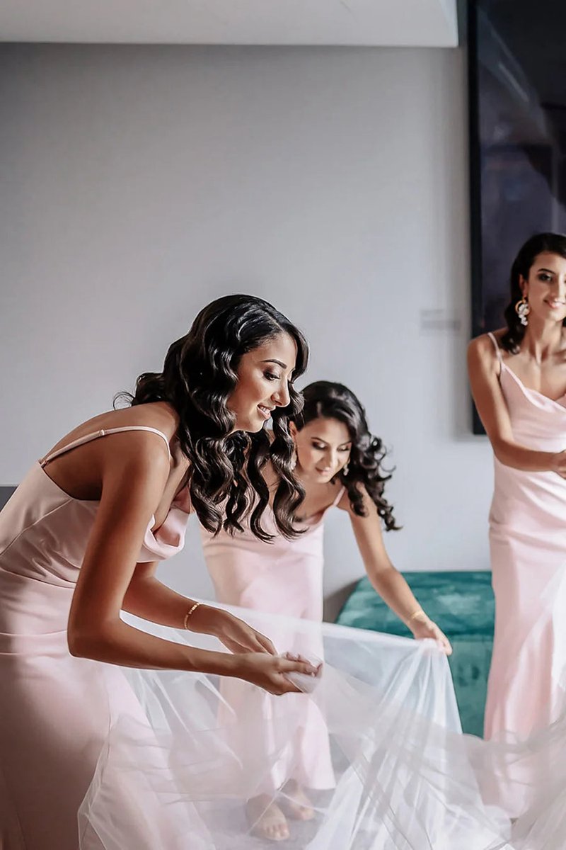 Sheath Spaghetti Straps Long Bridesmaid Dresses