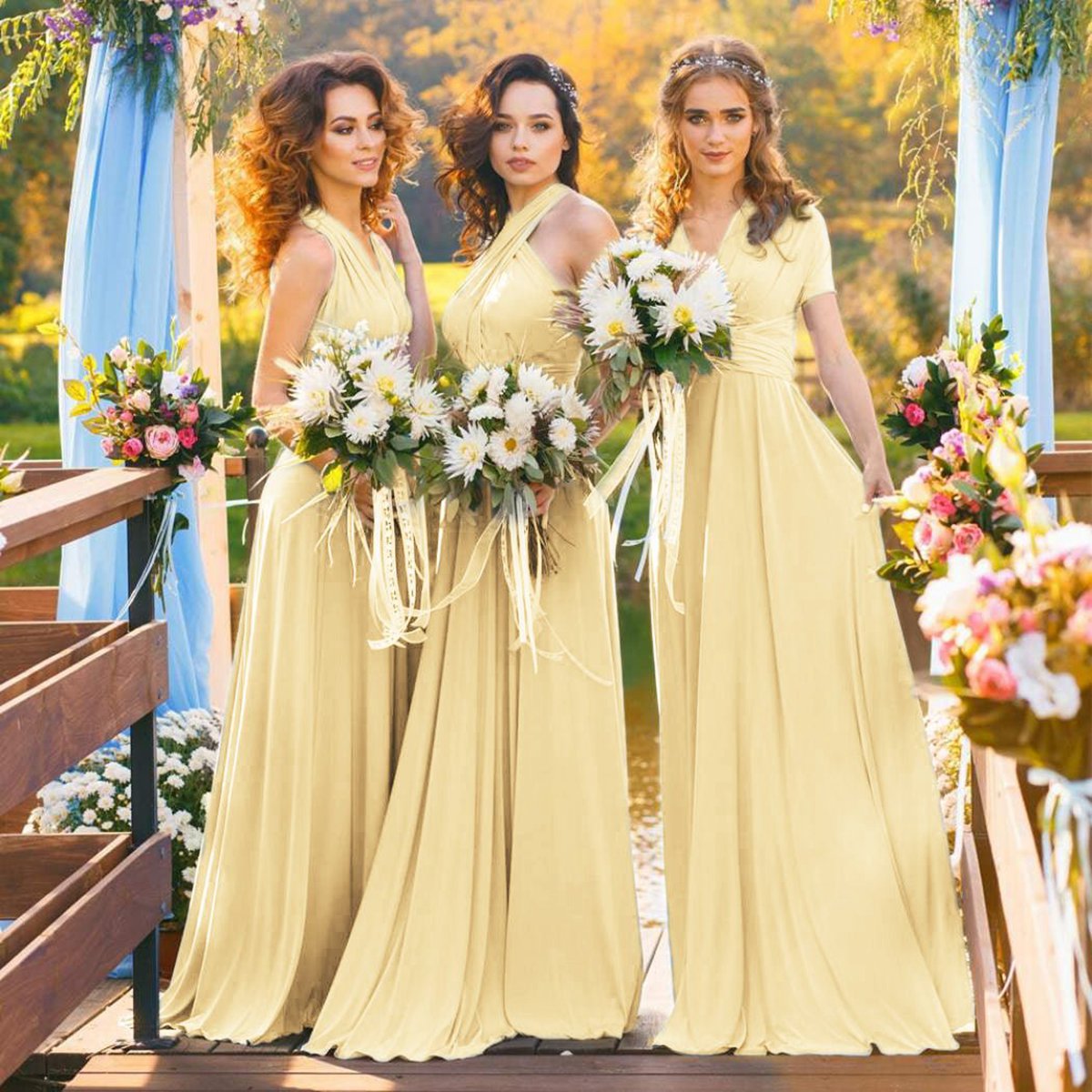 A-line Chiffon Convertible Bridesmaid Dresses