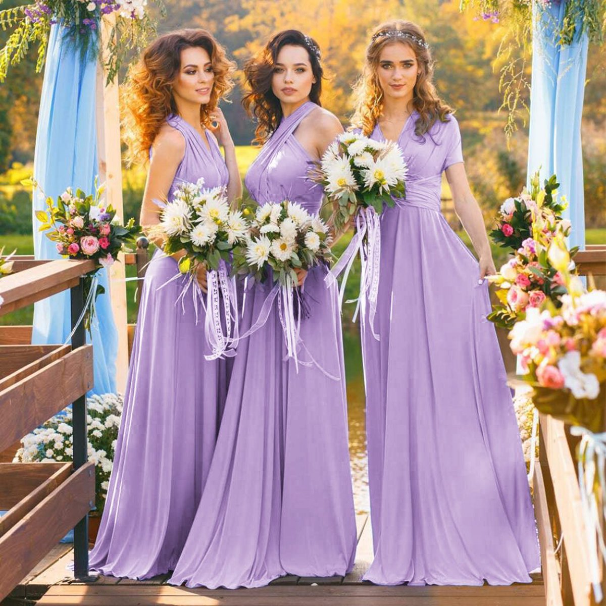 A-line Chiffon Convertible Bridesmaid Dresses
