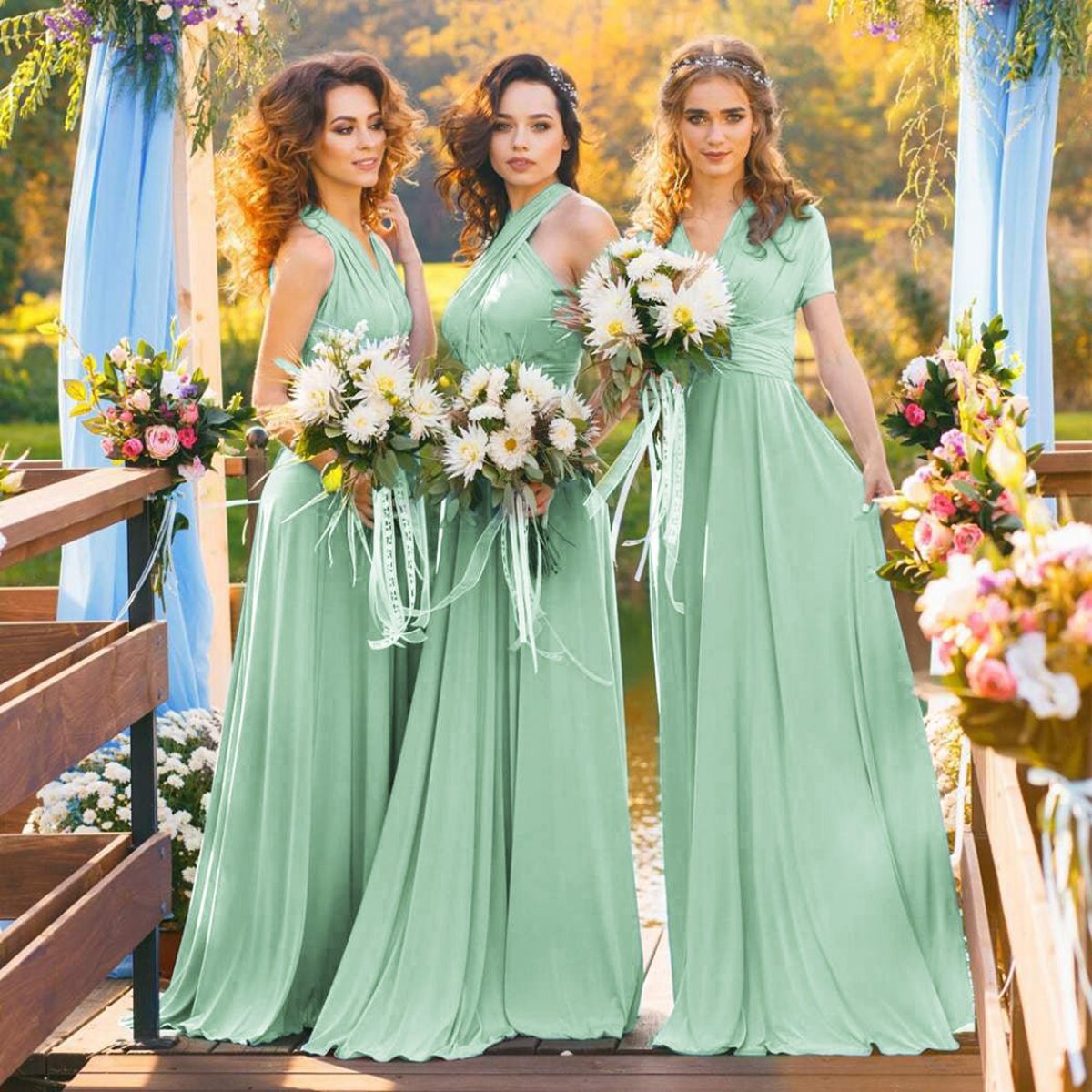 A-line Chiffon Convertible Bridesmaid Dresses