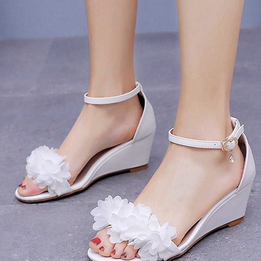 Floral Open Toe Ankle-Strap Beach Sandals