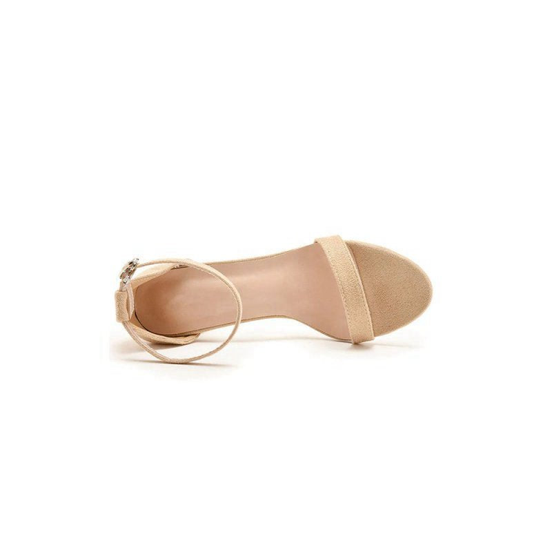 Brief Open Toe ONE-STRAP Buckle Chunky Heel Sandals