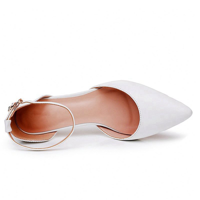 Mid Heel Matte Pointed Toe PU Wedding Shoes