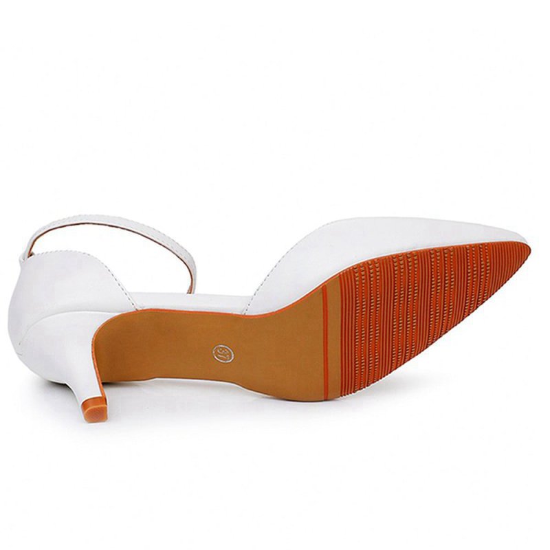 Mid Heel Matte Pointed Toe PU Wedding Shoes