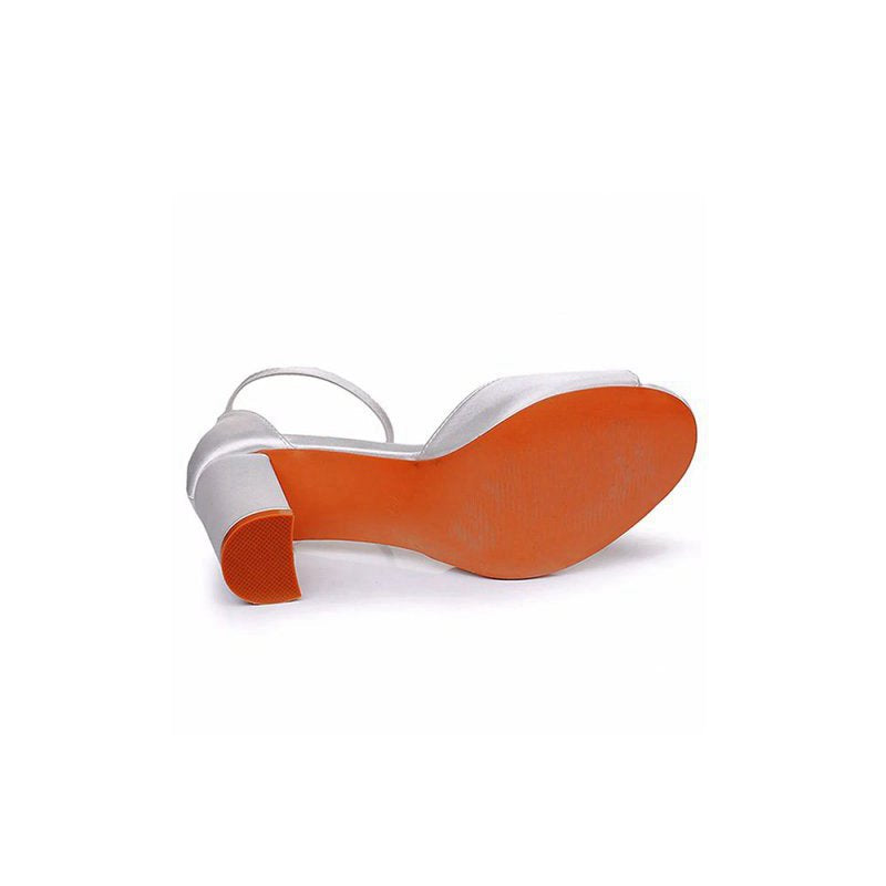 Peep Toe Ankle-Strap Bridal Chunky Heel Sandals