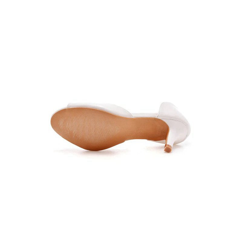 Peep Toe Satin Slip On Shoes High Heel