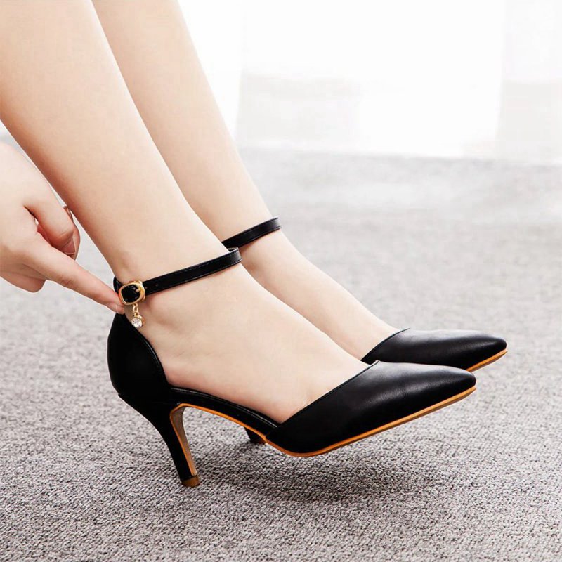 Women's Wedding Shoes Pointed Toe Ankle Strap Stiletto Heels