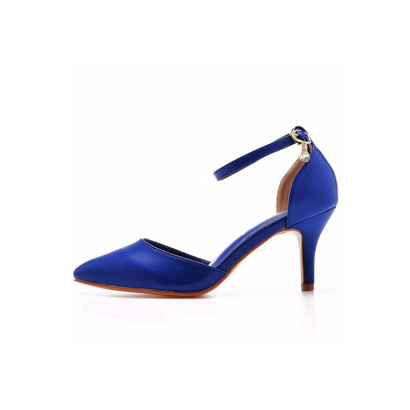 Women's Wedding Shoes Pointed Toe Ankle Strap Stiletto Heels