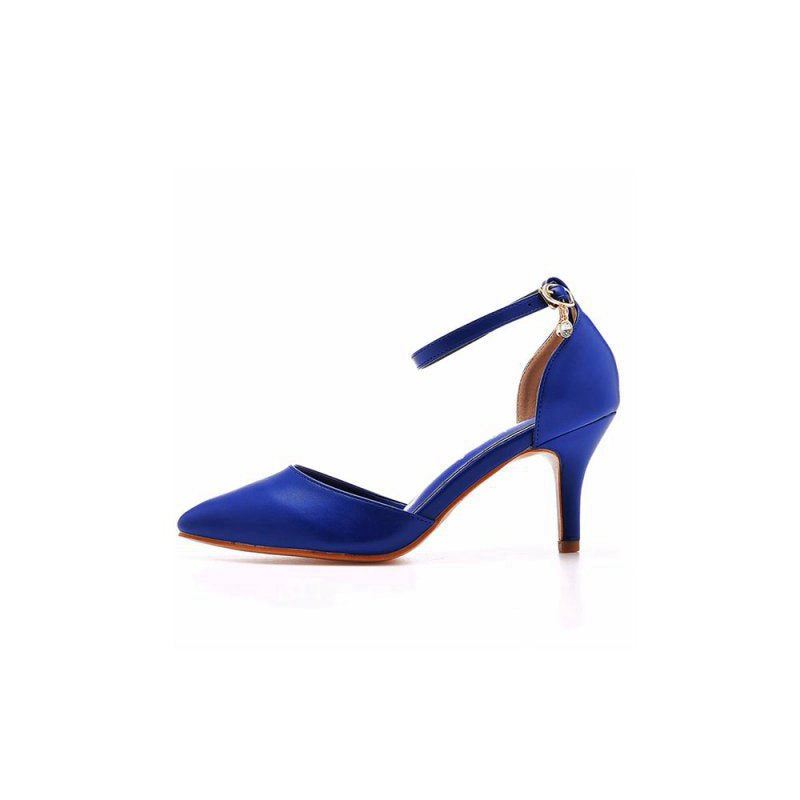 Women's Wedding Shoes Pointed Toe Ankle Strap Stiletto Heels