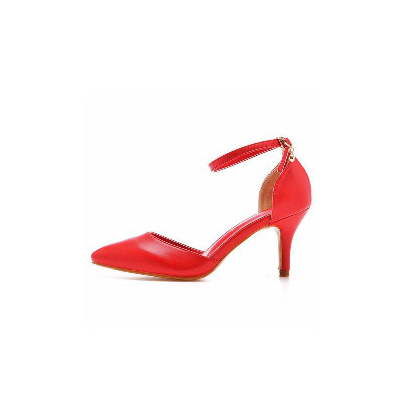 Women's Wedding Shoes Pointed Toe Ankle Strap Stiletto Heels