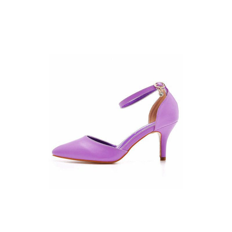 Women's Wedding Shoes Pointed Toe Ankle Strap Stiletto Heels