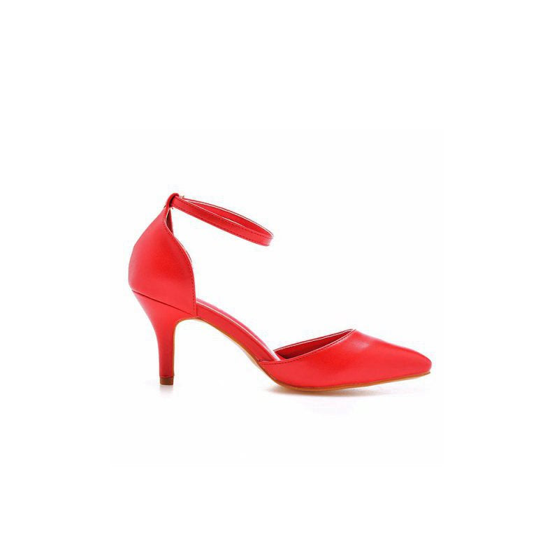 Women's Wedding Shoes Pointed Toe Ankle Strap Stiletto Heels