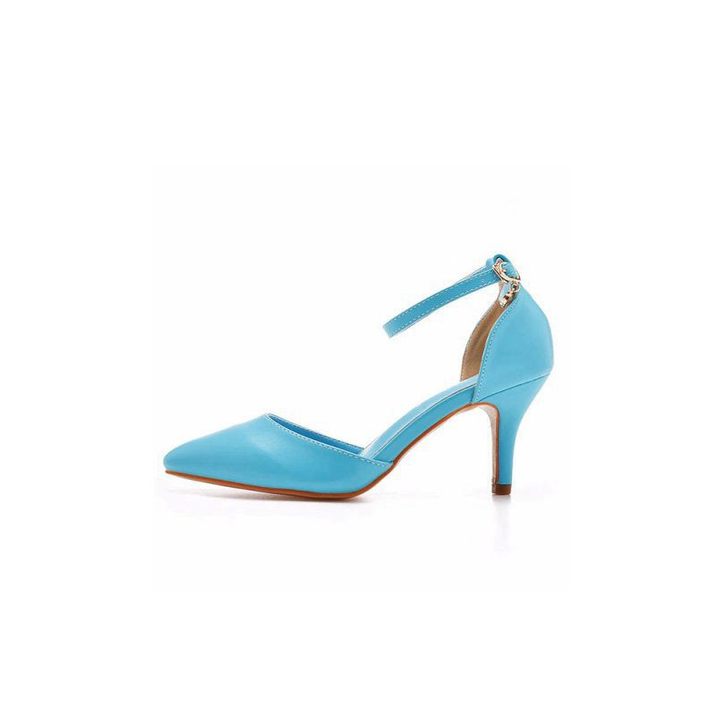 Women's Wedding Shoes Pointed Toe Ankle Strap Stiletto Heels