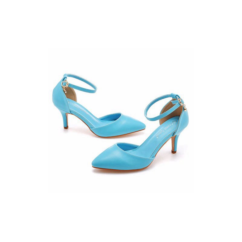 Women's Wedding Shoes Pointed Toe Ankle Strap Stiletto Heels