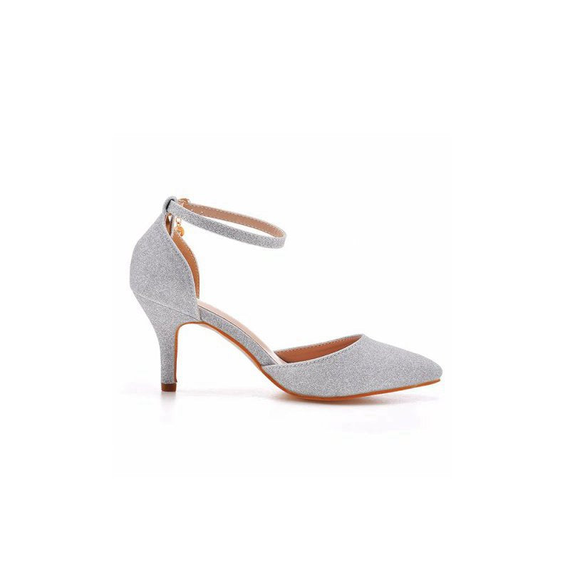 Women's Wedding Shoes Pointed Toe Ankle Strap Stiletto Heels