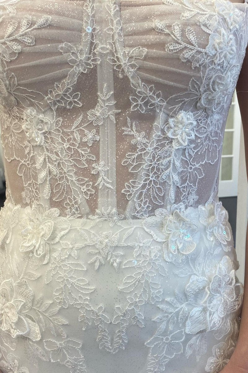 Lace Spaghetti Straps Mermaid Long Wedding Dresses